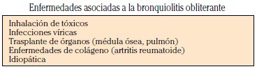 Enfermedades asociadas a la bronquiolitis obliterante